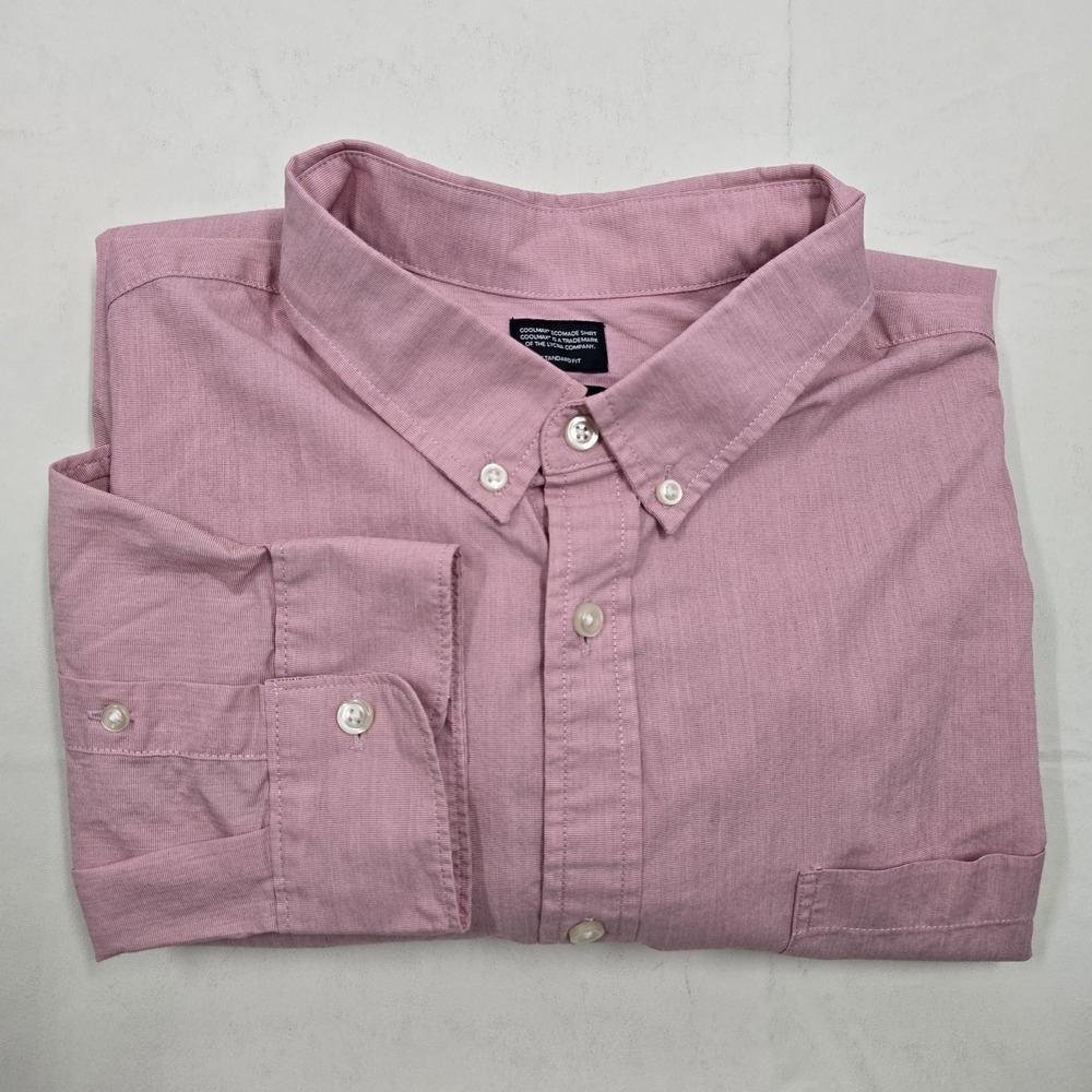 Gap Men's Shirt Coolmax Button Down Pink Long Sleeve Standard Fit Size XXL
